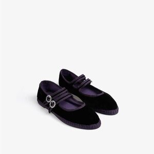 Elegant Black and Purple Women's Flats